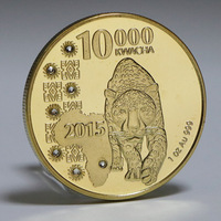 Pièces de monnaie étrangères commémoratives de la faune africaine de Zambie, incrustées de diamants, représentant un léopard et un éléphant