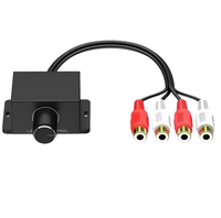 Control Remoto Universal para Amplificador de Coche, Control de Volumen con 2 RCA Macho a Hembra, Perilla de Bajos Estéreo para Subwoofer de Coche, Montaje en el Tablero