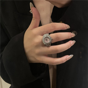 DAIHE moda donna <span class=keywords><strong>orologi</strong></span> Punk anello coppia Vintage Mini orologio orologio digitale al quarzo regolabile con anello da dito - Product Image 4