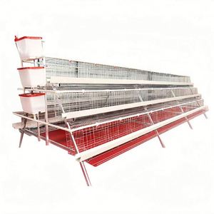 Cage à poules en acier en forme de A, multi-niveaux, escalonnée et empilable, galvanisée à chaud/à froid pour l'élevage domestique - Product Image 1