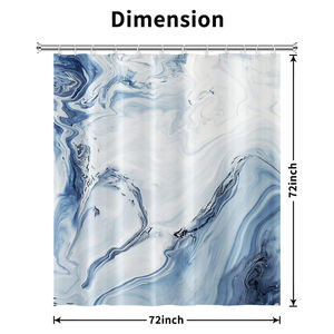 Juego de Cortinas de Ducha de Tela de Poliéster Impermeable con Diseño de Mármol Lavable de 72x72 Pulgadas, Personalizado por CF Factory, para Decoración de Baños, con Ganchos - Product Image 2