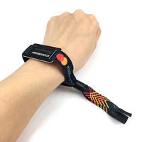 Pulseras Rfid personalizadas, brazalete bordado con letras, logo, tejido, cordón corto de poliéster