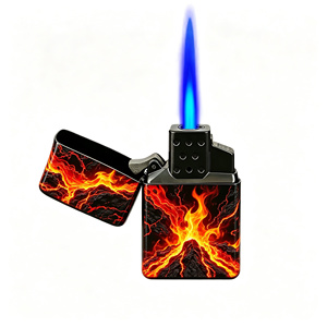 Briquet torche à flamme droite coupe-vent rechargeable avec logo personnalisé, gravure de logo sur mesure, vente en gros - Product Image 1