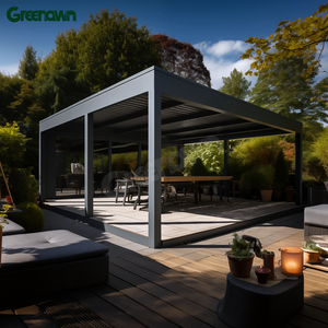 OEM nhà máy bioclimatic không thấm nước cơ giới pergola Bộ dụng cụ pergola nhôm ngoài trời louvered pergola - Product Image 1