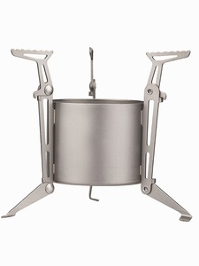 Fornello da Campeggio in Titanio Puro per Esterni, con Supporto Integrato Regolabile, Universale per Combustibile Liquido e Solido, per Picnic - Product Image 5