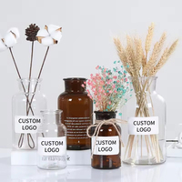 Bouteille de diffuseur de roseau vide en verre mat givré de 100ml avec sceau en liège Logo personnalisé Cadeau de décoration de maison de luxe pour huile d'aromathérapie