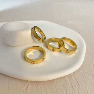 Titanium Steel Zircon <strong>Ring</strong> Titanium Steel Does Not Fade Couple 18K Stainless Steel <strong>Rings</strong> 2025 New Waterproof - Product Image 1