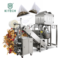 Machine à emballer automatique de sachet de thé en soie de pyramide de triangle pour le sachet de thé intérieur et extérieur