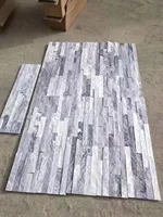 Panel Dinding Batu Alam Xiamen Hangmao Harga Grosir, Batu Slate Abu-abu Berawan untuk Dekorasi Dinding