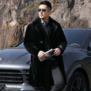 Cappotti in Ecopelliccia Stile Europeo e Americano per <span class=keywords><strong>Uomo</strong></span>, Cappotto Lungo Casual Business in Finta Pelliccia di <span class=keywords><strong>Visone</strong></span>, Offre Calore - Product Image 3
