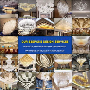 Lámparas de araña personalizadas de acrílico y vidrio para salones de banquetes, luces de techo a medida para el vestíbulo de un hotel - Product Image 5