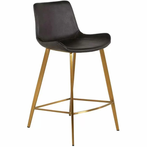 Tabouret de bar Hines Counter en cuir et fer/acier, robuste, pour bar à domicile et salle à manger - Product Image 5