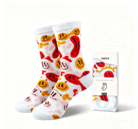 Chaussettes amusantes pour enfants, motif dessin animé, coton premium respirant, motif personnalisé, logo personnalisé, chaussettes décontractées quotidiennes pour enfants, vente en gros