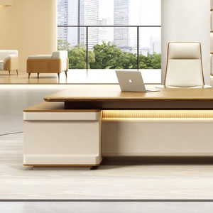 Ensemble de meubles de direction modernes de haute qualité, table de bureau de secrétaire, table d'ordinateur de patron en forme de L moderne - Product Image 3