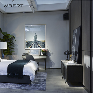 WBERT Buffet moderne en bois de luxe minimaliste et léger pour salle à manger Panneau de roche Armoire de rangement pour hôtel Placard d'extrémité de lit - Product Image 5