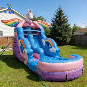 Gran oferta de China, combo de tobogán inflable de rebote saltador, <span class=keywords><strong>castillo</strong></span> hinchable de unicornio con tobogán para fiesta de niños - Product Image 1