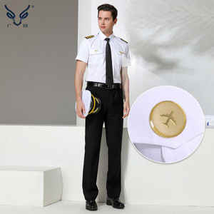 Camicia da uomo bianca a maniche lunghe a maniche corte uniforme da marinaio Set di uniformi da addestramento per piloti - Product Image 5