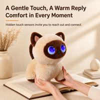 Jouet en peluche chat IA rechargeable 1000 mAh avec yeux LED émotionnels, chat vocal, capteur tactile, application Tuya Smart, cadeau