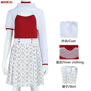 Zombies pom-pom girl Cosplay Costume Nova rouge maille haut jupe manteau à capuche pour <span class=keywords><strong>adulte</strong></span> Halloween fête école uniforme tenues ensemble - Product Image 1