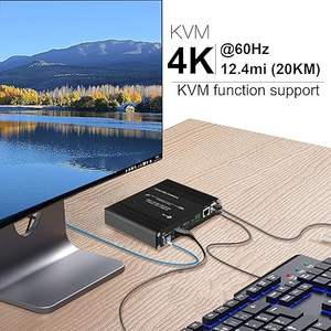 Extenseur de fibre <span class=keywords><strong>HDMI</strong></span> 4K 60Hz avec KVM, 20 km par module SFP LC SMF, prend en charge la double sortie <span class=keywords><strong>HDMI</strong></span>, RS232, <span class=keywords><strong>Ethernet</strong></span> 10/100M, audio, EDID, IR - Product Image 6