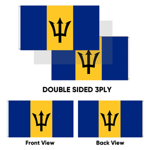 Banderas de Barbados de 3x5 pies al por mayor, poliéster 68D/100D. Personalizar todas las naciones, envío rápido. Proveedor fiable, entrega rápida - Product Image 4
