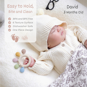 Tùy chỉnh bao bì & logo bé cảm giác Rattle đồ chơi BPA free Silicone mọc răng Làm dịu nhai Lắc bé Teether - Product Image 5