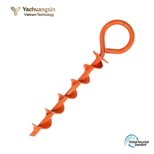 Piquets de tente spirale orange 13,5 pouces en métal, ancres de sol pour camping extérieur avec poignée à boucle - Product Image 3