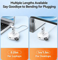 Hub USB 2.0 de 4 Puertos al por Mayor con Cables de Extensión (0.25m/1m), Divisor de Datos Portátil, Extensor de Bus para PC de Escritorio, en Stock
