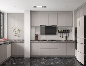 JINGSHUN Vente en gros 2026 Armoires de cuisine laquées sur mesure avec porte vitrée Meubles de rangement modernes avec appareils électroménagers Direct usine - Product Image 2