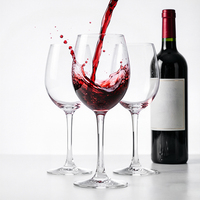 Verres à vin en cristal sans plomb à long pied, transparents, 470 ml, pour vin blanc et rouge, vente en gros
