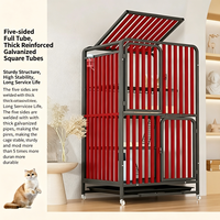 Grande cage pour chat avec espace libre pour une utilisation en intérieur, à deux étages, avec bac à litière intégré, lit pour chat, maison pour chat, enclos pour chat