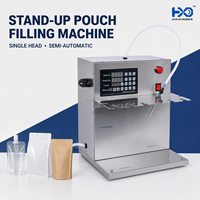 Machine de remplissage et de scellage semi-automatique à tête unique pour sachets souples, idéale pour les liquides et l'emballage Doypack préformé pour petites entreprises