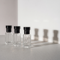 WANJING Bouteille en verre cosmétique personnalisée avec bouchon à vis en Zamac pour huile de parfum Attar Oud 2ml 3ml 6ml 12ml avec applicateur tampon estampé à chaud
