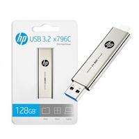 Unidad Flash USB 3.2 Tipo C 100% Original de 128 GB, Metálica, Nueva, Portátil 2 en 1