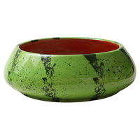 Bol en céramique Jiutianyao peint à la main motif pastèque, avec fermeture à cordon, technique émaillée, compatible micro-ondes, joli bol à fruits pour salade