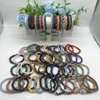 Vente en gros 8mm de pierre ronde de cristal de pierres précieuses de cristal de perle Bracelet élastique de bijoux Chakras Bracelets pour des cadeaux