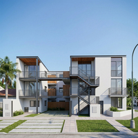 Casas Prefabricadas Modulares de Lujo de Alta Gama, Comunidad de Apartamentos Residenciales con Estructura de Acero Ligero