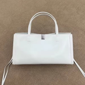 Tas Tote Persegi Panjang Kulit Asli Minimalis Wanita Tali Selempang Dapat Dilepas Tas Tangan Komuter Kantor Bisnis Kapasitas Besar - Product Image 3