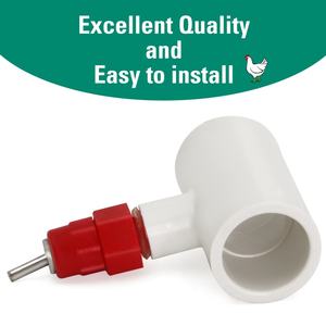 Pipa Air Ayam 1/2 inci Putih, Konektor Pipa Air Tipe T dengan Saluran Air Silang 3 Arah dan Nipple Drinker - Product Image 3