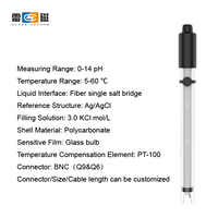E-301F Sonde combinée pH/température 3-en-1 Connecteur BNC/RCA Capteur d'électrode composé BNC(Q9)+ BNC(Q6) 0-14ph