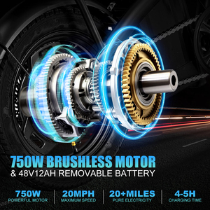 Hezzo <span class=keywords><strong>T5</strong></span>จักรยานไฟฟ้าพับได้450W 48V จักรยานไฮบริด14นิ้ว20Mph 10.4Ah ระยะไกล - Product Image 2