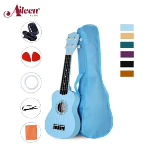 AileenMusic, готовый к отправке, полностью Липовая фанера, 21 дюйм, недорогое цветное укулеле (AU01LS)