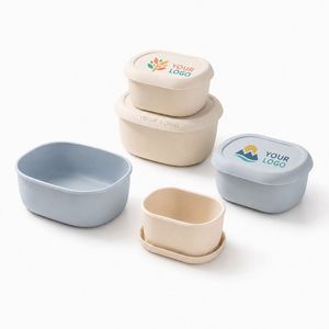 Ensemble de contenants alimentaires en silicone de qualité alimentaire avec logo personnalisé, écologiques, compatibles micro-ondes, étanches, boîte à lunch bento pour enfants et adultes - Product Image 1