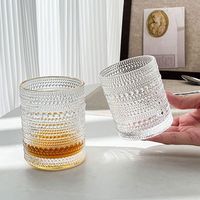 Tasse en verre rétro nordique à pois en relief, tasse à eau, tasse à thé au lait, tasse à café, tasse à jus, tasse à bière esthétique
