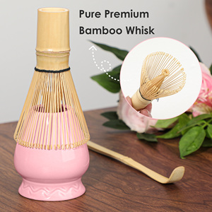 Ensemble de thé matcha traditionnel japonais de qualité supérieure, 4 pièces, bol en porcelaine gravé, fouet à main en bambou, ensemble d'outils pour matcha en forme de papillon - Product Image 4