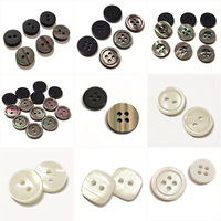 Bouton de chemise en résine à effet nacré blanc, rond, personnalisé avec logo, 10 mm, 11,5 mm, 12,5 mm, 2 trous, 4 trous, pour vêtements