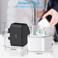 Cargador HNT 45W GaN con Enchufe UK, Carga Súper Rápida PPS, Adaptador de Pared USB C PD PPS 5.0A para Samsung, Certificado CE UKCA RoHS OEM