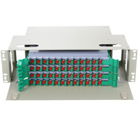 Cadre de distribution optique convexe ODF 48 ports 3U19 pouces, 48 cœurs, port FC, montage en rack, équipement de fibre optique coulissant