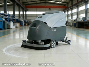 Automatic Floor Scrubber <b>Machine</b> Battery Powered <b>Walk</b> Behind Floor Scrubber for Warehouse Supermarket - Product Image 1