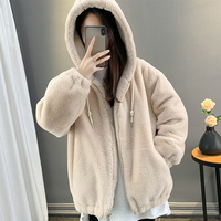 Veste polaire pour femme en gros, à capuche zippée, chaude, épaisse, décontractée, pour l'hiver, manteau doux et moelleux en peluche